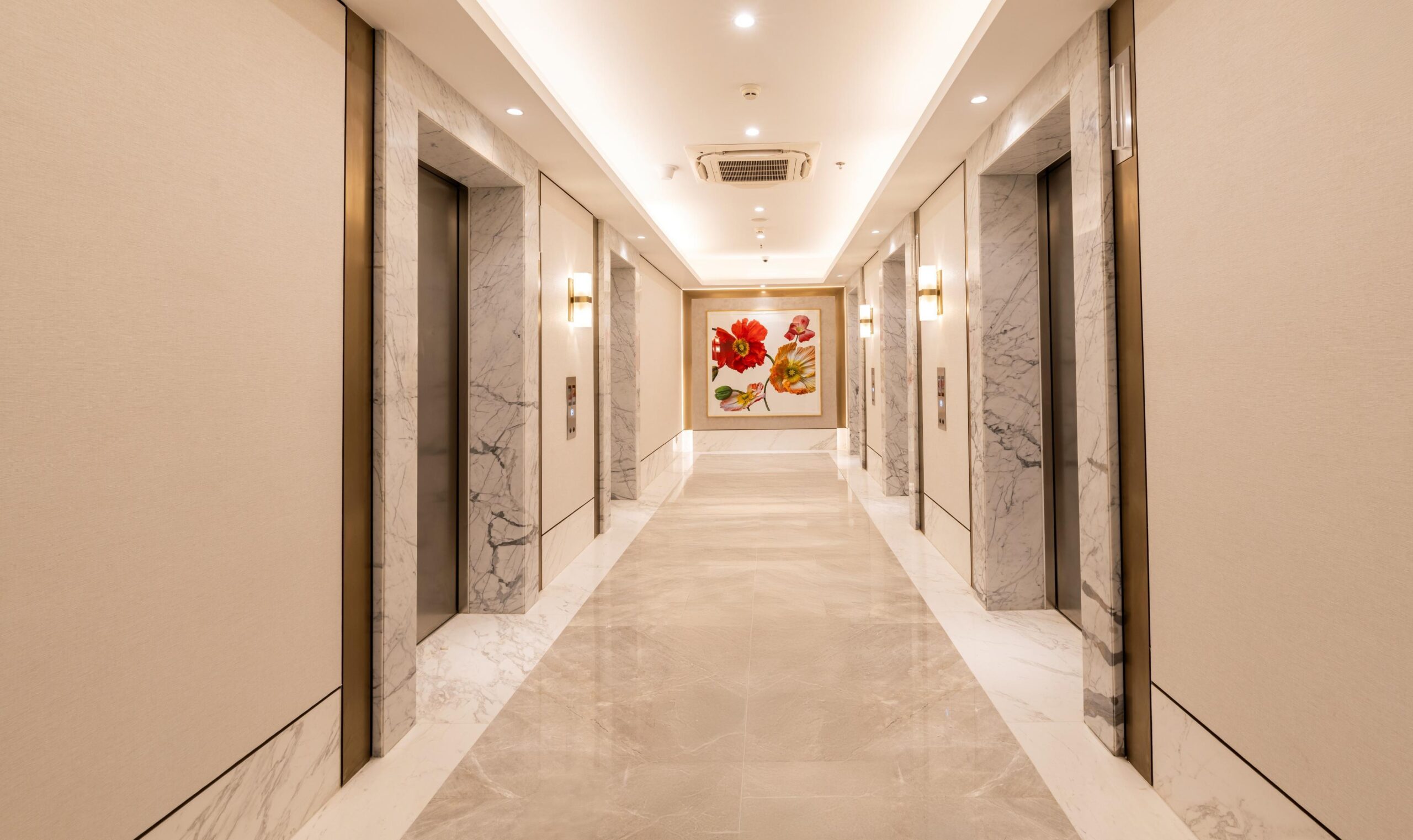 Lift lobby at DLF The Aureva