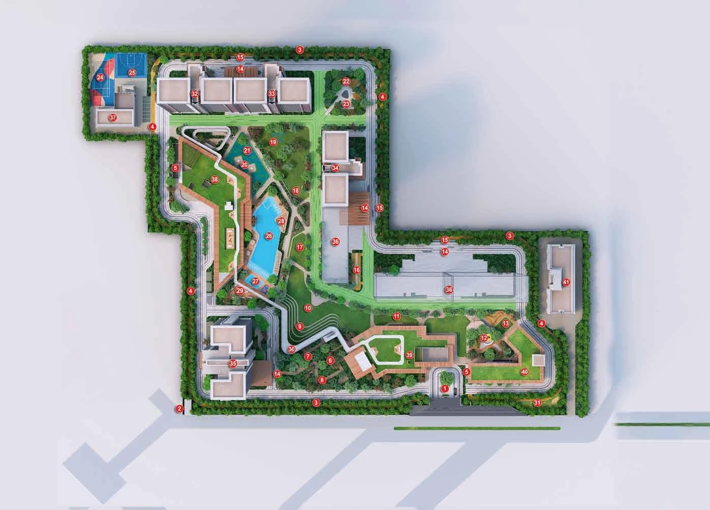 Birla Arika master layout plan, Sector 31 Gurugram – Towers 1, 2, 3, 7, clubs and landscape