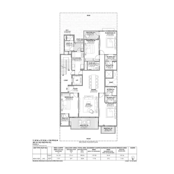 Birla Navya Amoda 2 4 BHK floor plan, Sector 63A Gurugram