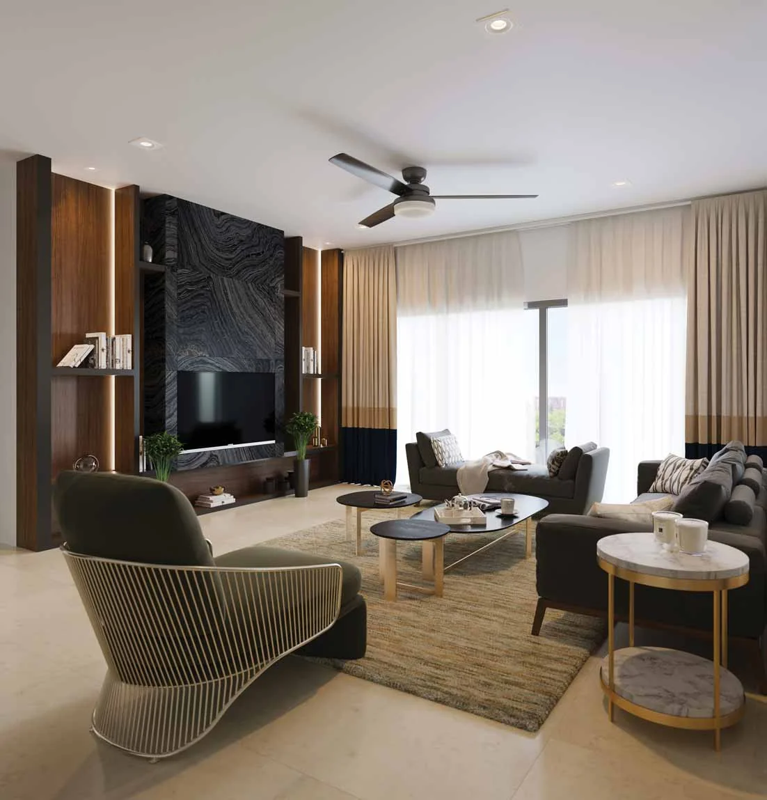 Birla Navya Amoda 2 living room – artist's impression