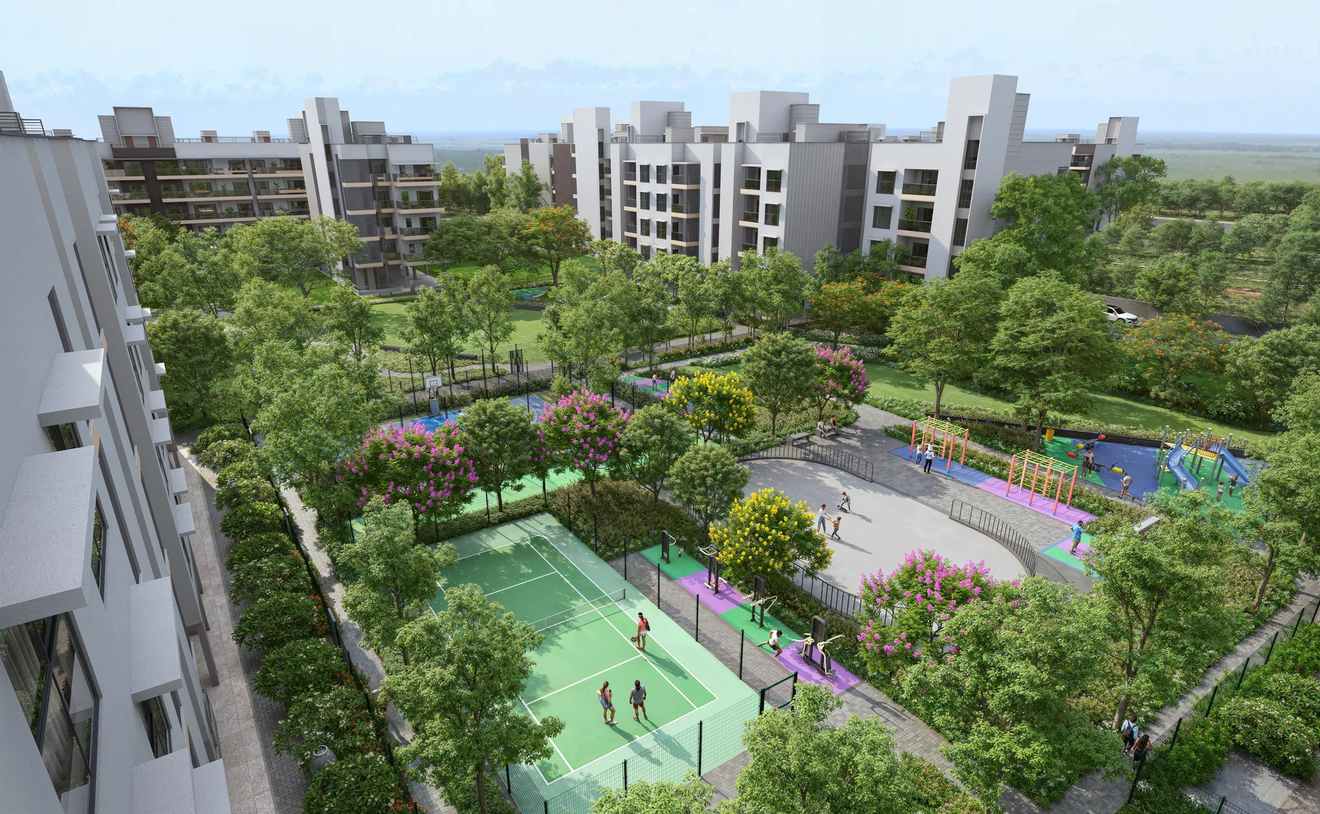 Avik at Birla Navya aerial view of sports and play area – artist's impression