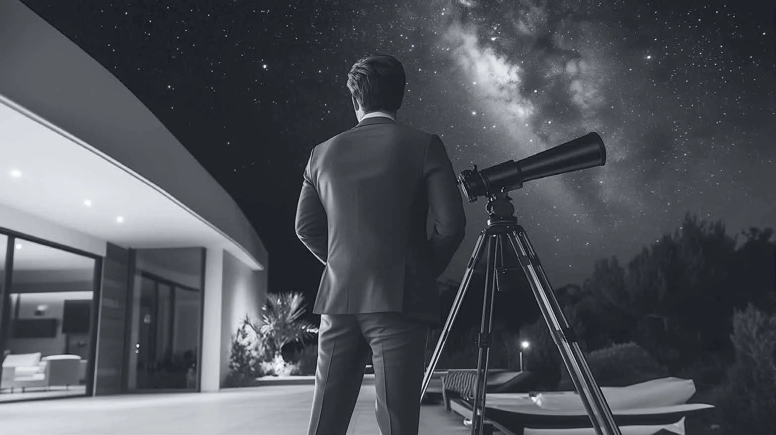 Avik at Birla Navya stargazing plaza at night – artist's impression