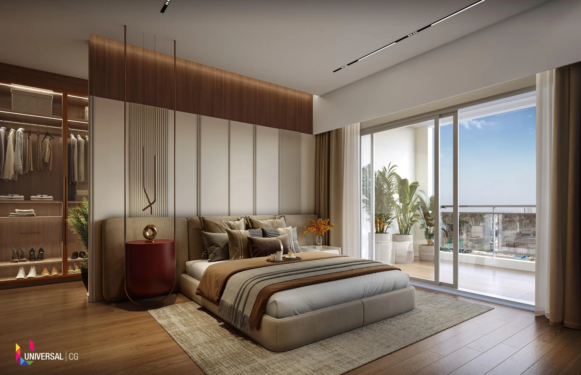 Birla Pravaah master bedroom interior – artist's impression